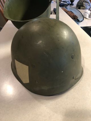 US Post WW2 WWII Korea Vietnam War Era M1 Helmet Swivel Bale Rear Seam USA 8