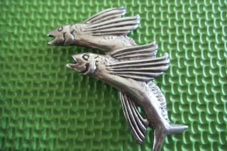 Vintage Ming Sterling Flying Fish Brooch