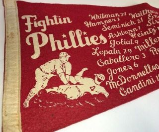 RARE 1950 ' s Philadelphia Fightin Phillies 11x27 Vintage Pennant MLB Baseball 2