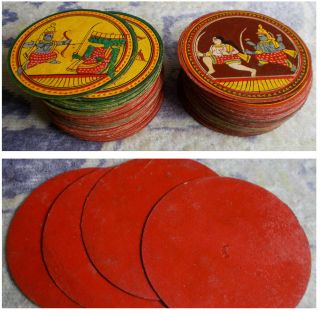 Antique / Vintage Playing Cards - - " Ganjifa " Cards 120 Cards - - C.  1900s