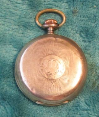 Vintage 800 Silver Hebdomrs 8 Day Swiss Made Pocket Watch For Spares / Repair 4