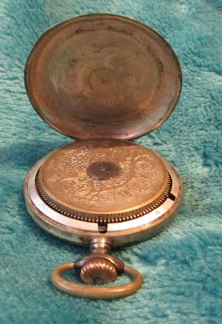 Vintage 800 Silver Hebdomrs 8 Day Swiss Made Pocket Watch For Spares / Repair 5