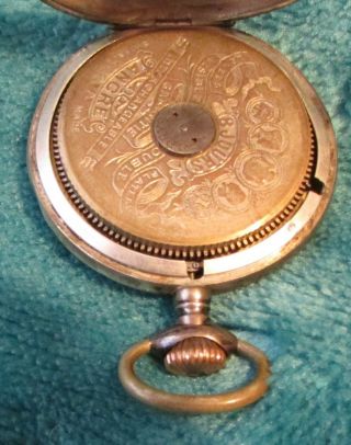 Vintage 800 Silver Hebdomrs 8 Day Swiss Made Pocket Watch For Spares / Repair 7