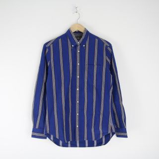 Mens Gitman Bros Vintage Ethnic Stripe Long Sleeve Button Down Shirt M Blue 3342