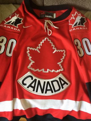 Vintage Martin Brodeur Team Canada Nike Hockey Jersey Size Xl Tie Up