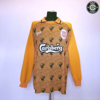 Liverpool Vintage Reebok Goalkeeper Home Football Shirt Jersey 1996/97 (l)