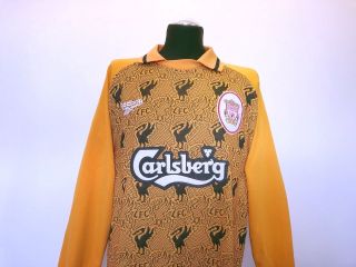 LIVERPOOL Vintage Reebok Goalkeeper Home Football Shirt Jersey 1996/97 (L) 3