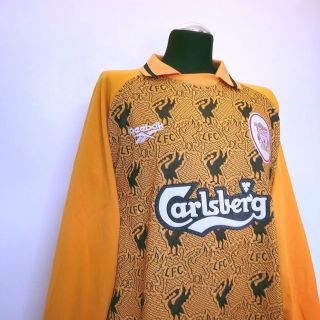 LIVERPOOL Vintage Reebok Goalkeeper Home Football Shirt Jersey 1996/97 (L) 5