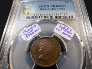 A25 British Honduras 1954 1c Pcgs Proof - 65 Bn Rare Vip Proof Less Than 10 Known