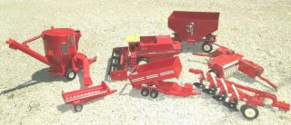 Vintage Ertl 7 Farm Toys Ih Wagon Plow Spreader Disc Feed Mixer Etc.