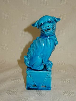 6 " / 15.  5cm Chinese Turquoise Ceramic Foo Dog Statue Figure
