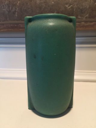Vintage Teco Matte Green Pottery 2 Buttress Vase Arts & Crafts