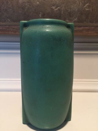 Vintage TECO Matte Green Pottery 2 Buttress Vase Arts & Crafts 2