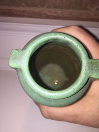 Vintage TECO Matte Green Pottery 2 Buttress Vase Arts & Crafts 7