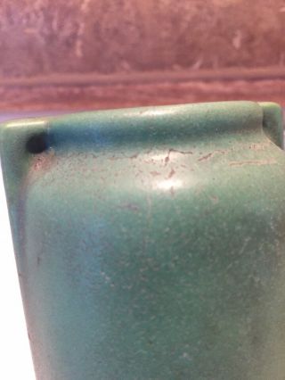 Vintage TECO Matte Green Pottery 2 Buttress Vase Arts & Crafts 8