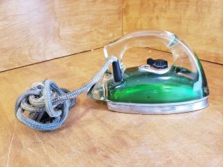 Wwii Glass Iron Very Rare Green Saunders Model 1038 Pyrex Glass