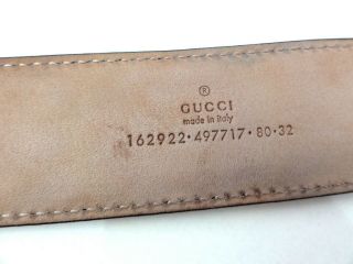 RRP €475 Authentic Gucci Vintage black patent leather belt 80/32 4