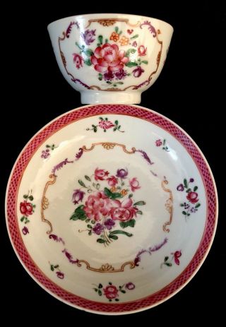 18th 19th Century Chinese Export Tea Cup And Saucer