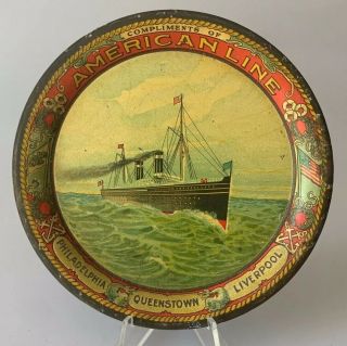 Vintage Tin Advertising Tip Tray,  American Passenger Ship Line