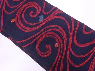 4294245: Japanese Kimono / Vintage Nagoya Obi / Tsumugi / Woven Arabesque