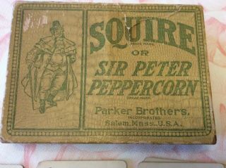 1894 Parker Bros.  Card Game Squire Or Sir Peter Peppercorn Complete Game