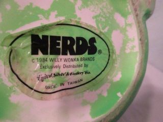 Vtg Cookie Jar NERDS CANDY 1984 Green Willy Wonka Salesman Premium Advertising 5