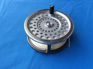 Vintage Hardy Marquis No2 Salmon Fly Reel Silver Spool Brass Ribbed Foot 6