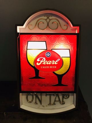 Vintage 1960s Lighted Pearl Lager Beer Sign San Antonio Tx St Joseph Mo