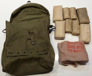 Named Wwii U.  S.  Army Canvas Medic Bag With Some Content Ww2