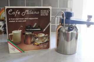 Vintage Elebak Italy Stovetop Stainless Steel Espresso / Cappuccino Maker