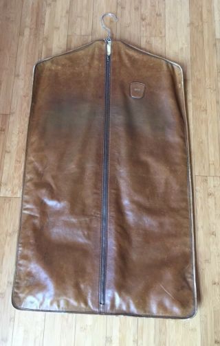 Vintage Gucci Leather Men’s Garment / Suit Bag From The Estate Of Monty Hall