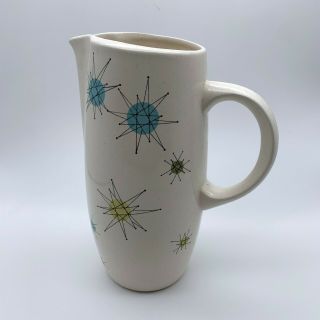 Franciscan Atomic Starburst 10 " Pitcher Mid Century Modern Retro Vintage