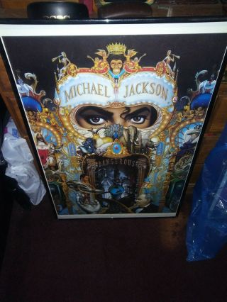 Vintage (1992) " Michael Jackson " Dangerous Tour Poster Munich Germany Concert