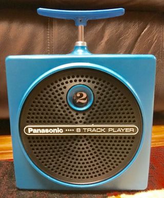 Vintage Blue Panasonic Plunger 8 Track Player -