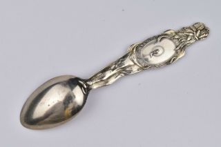 Excelsior Springs Mo.  Sterling Silver Souvenir Spoon w/ Figural Indian Chief 2