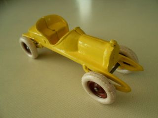 Yellow Speedster Race Car Cast Iron 7 3/4 Inches Long Arcade Hubley Williams