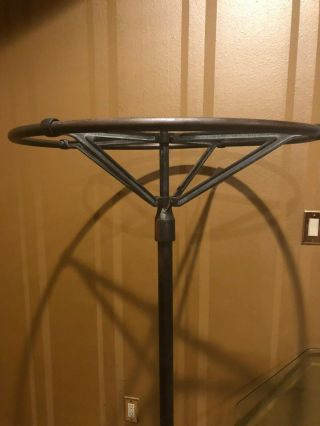 Antique Cast Iron Circular Clothing Rack Brass and Metal Industrial1920s 5