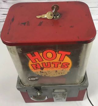 Hot Nuts 10 Cent Vending Machine With Light Has Plug & Key Vintage RARE 4