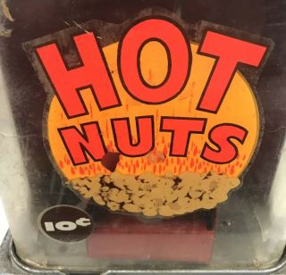 Hot Nuts 10 Cent Vending Machine With Light Has Plug & Key Vintage RARE 5