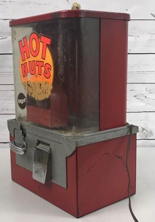 Hot Nuts 10 Cent Vending Machine With Light Has Plug & Key Vintage RARE 8