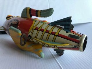 Vintage All 1930 ' s Marx Buck Rogers Rocket Ship Wind Up Toy C9 5
