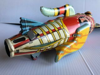 Vintage All 1930 ' s Marx Buck Rogers Rocket Ship Wind Up Toy C9 6
