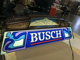 Vintage Busch Beer Lighted Sign Pool Table Bar Club Game Room Man Cave 6