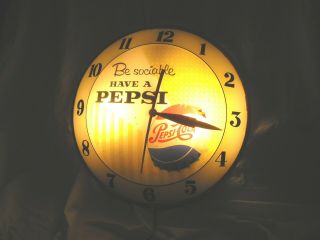 PEPSI DOUBLE BUBBLE GLOW CLOCK VINTAGE ADVERTISING 1950 - NO RESERVED 2