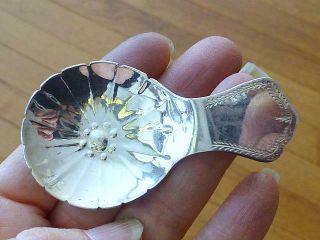 William Egan Tea Caddy Sterling Silver Spoon Dublin Ireland Poppy Flower Design
