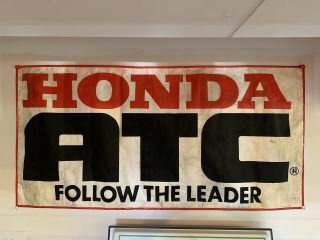 Vintage Honda Dealer Dealership Atc Banner Sign 250r 250sx 350x Z50 Ct
