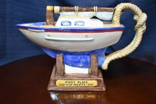 Vintage Fitz & Floyd Omnibus Regatta 1996 Sailboat Teapot -