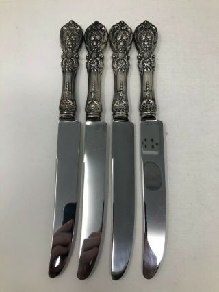 Reed & Barton Francis I Sterling Silver Set Of 4 Dinner Knives 9 5/8  S " Mono