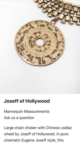 Vintage Joseff Of Hollywood Zodiac Bookchain Necklace 10