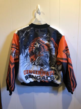 Rare Vintage Cincinnati Bengals Chalkline Fanimation Jacket Xl Tiger Starter Nfl